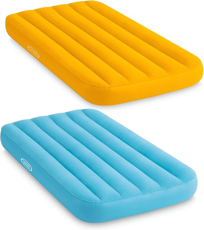 Intex 66803EP Cozy Kidz Inflatable Airbed: Fiber-Tech – Velvety Soft Surface – Carry Bag Included – Color May Vary – 34.5" x 62" x 7"