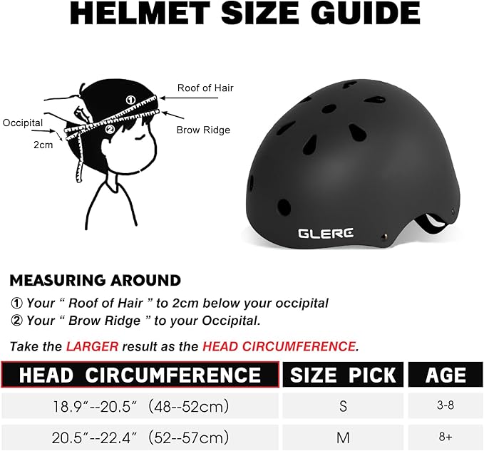 Glerc Warrior Kids Bike Helmet, Adjustable Toddler Helmet for Age 3-16 Years Boys Girls, Sport Helmet for Skateboard Scooter Skating Skiing Climbing & Lightweight, Multiple Colors
