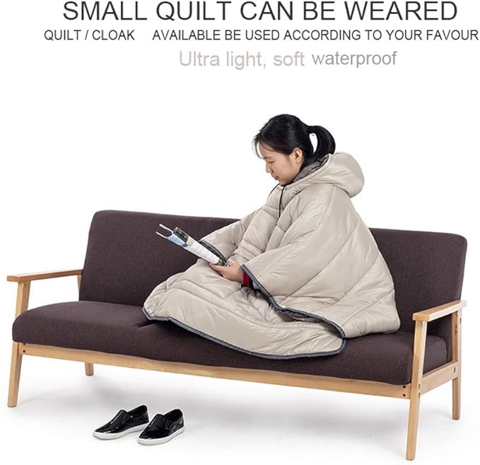 Camp Poncho Sleeping Bag Wearable Hooded Blanket - Envelope Lightweight Thermal Cloak Cape Windproof with Premium Stuff Compression Sack for Backpacking Hiking Hunting Fishing Outdoor Sport