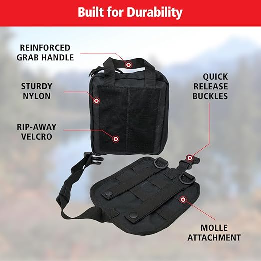 Elite First Aid 60-Piece Emergency Trauma Kit/IFAK Kit, MOLLE-Compatible Tactical First Aid Kit with Tourniquet for Car, Home, Camping, and More (91629)