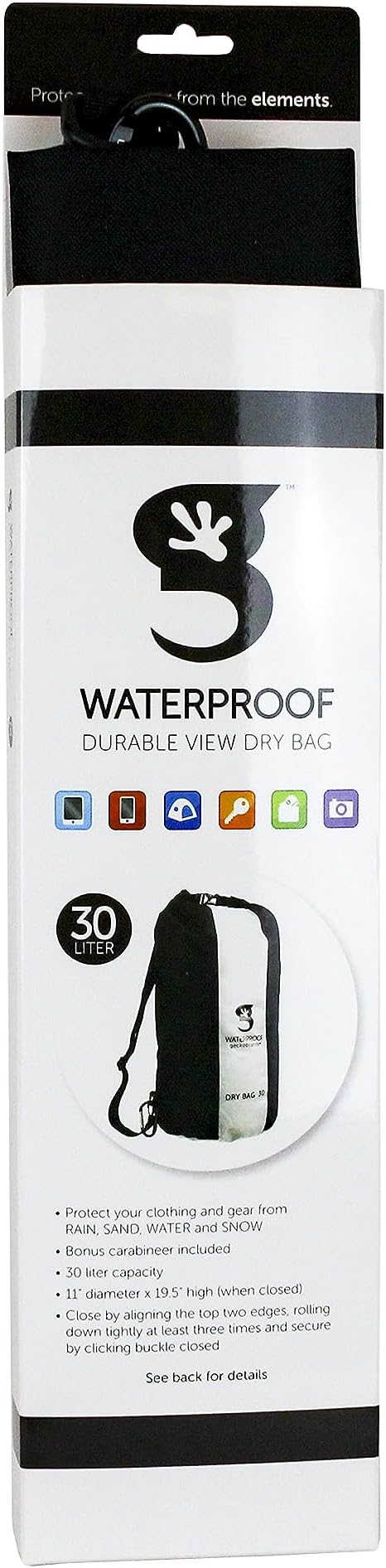 geckobrands Durable View Dry Bag – Waterproof Backpack with Translucent Panel