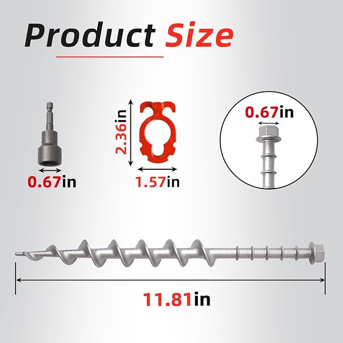 Ground Anchors Aluminum Tent Stakes Heavy Duty Tent Anchors for Swing Set Anchors Screw in kit for Securing Animals,Tents, Canopies, Sheds,Amusement Facilities,Swing Sets Outdoor-12 Packs