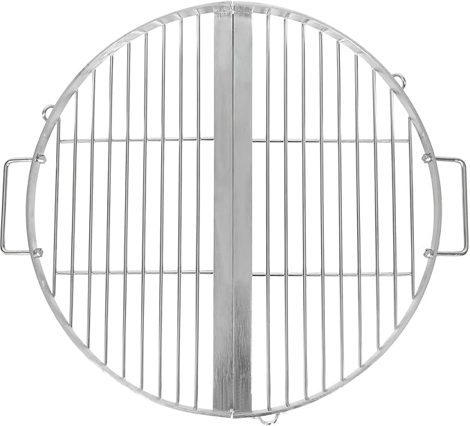 REDCAMP Foldable Fire Pit Cooking Grill Grate 30 Inch, Campfire BBQ Grill with Portable Handle & Support Wire, Heavy Duty Stainless Steel Round Campfire BBQ Grill for Outdoor Picnic Party & Gathering