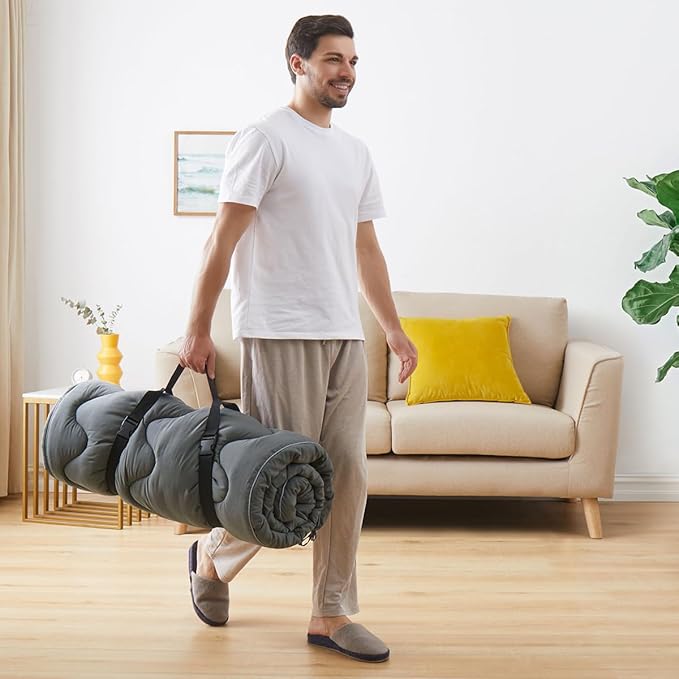 Cot Mattress Topper for Camp Cot/Rv Bunk/Narrow Twin Beds(75”X30”),Thickened Quilted Cot Pad,Lightweight Foldable Sleeping Mat for Traveling Hiking Backpacking,Portable