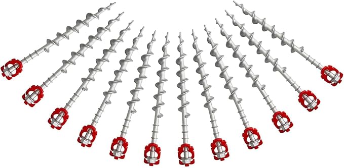 Ground Anchors Aluminum Tent Stakes Heavy Duty Tent Anchors for Swing Set Anchors Screw in kit for Securing Animals,Tents, Canopies, Sheds,Amusement Facilities,Swing Sets Outdoor-12 Packs