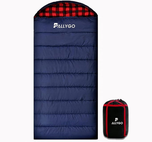 0 Degree Sleeping Bag Cotton Flannel Sleeping Bags for Adults Cold Weather Camping Winter Zero Degree Warm Weather Big and Tall