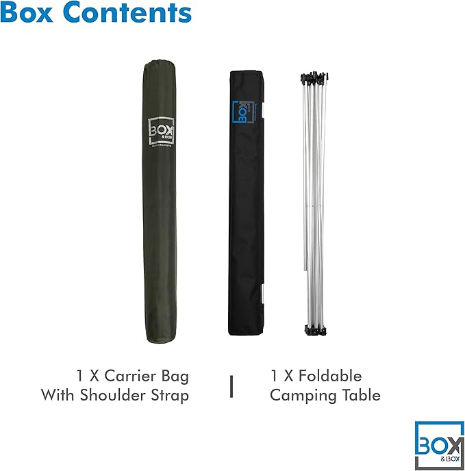 Box & Box Fabric Folding Table with Travel Bag | Portable Folding Camping Table for Outdoor, Beach, Picnic & Kitchen Use (Green, 29 x 21.6 x 19)