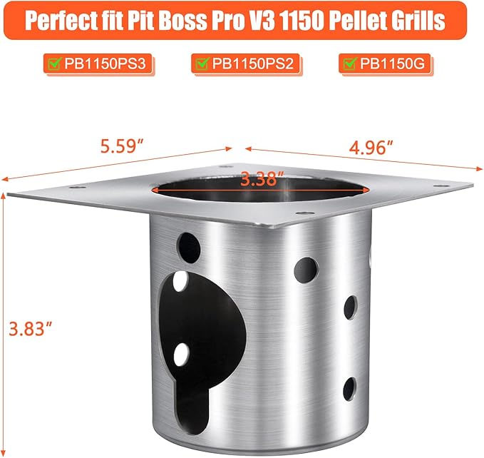 QuliMetal 304 Stainless Steel Fire Burn Pot for Pit Boss Pro Series 1150/1600 Pellet Grills, Pit Boss PB1150PS2, PB1150PS3, PB1600PS1 Grills, Upgraded Durable FirePot Accessories with Screws