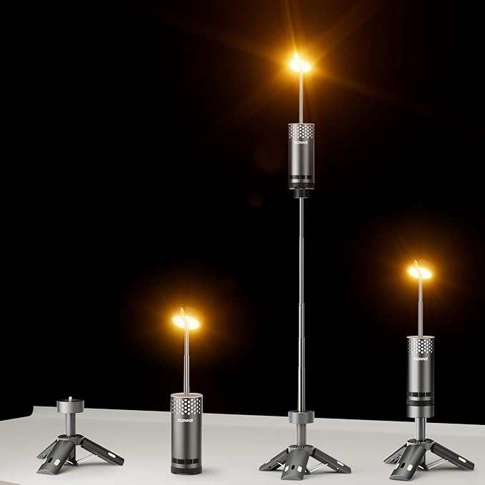 Camping Lights Rechargeable, Detachable Camping Lantern with Stand, Telescopic Waterproof Camping Lamp, Magnetic Work Hanging Light, LED Tent Flashlights for Emergency, Power Outages (Gray)