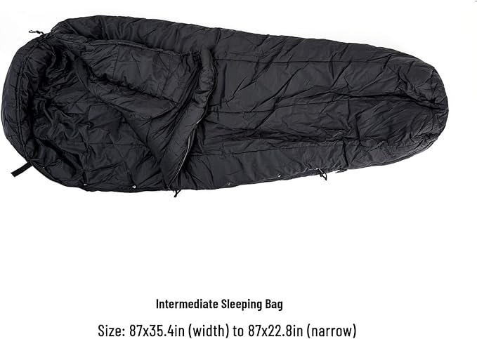 MT Army Military Modular Sleeping Bags System, Multi Layered with Bivy Cover for All Season, Woodland/Multicam