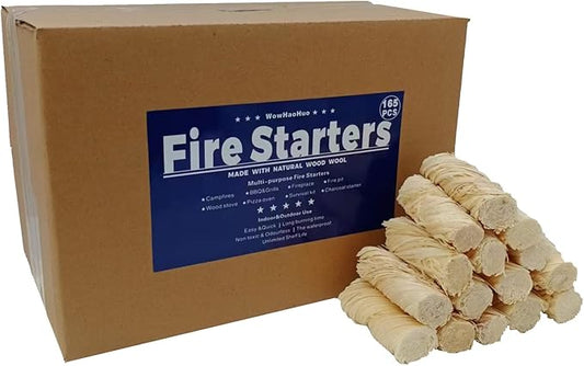 165Pcs Fire Starters for Fireplace, Campfire, BBQ, Grill Starter - All-Weather Firestarter - Charcoal Starter for Indoor and Outdoor