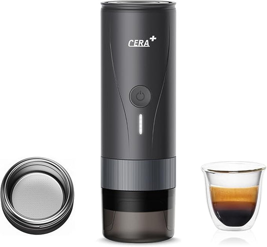 CERA+ Portable Espresso Maker Pro Version Self-Heating Professional-Level Mini Coffee Machine Compatiable with Ultra-Fine Grind For Travel,Camping,Hiking
