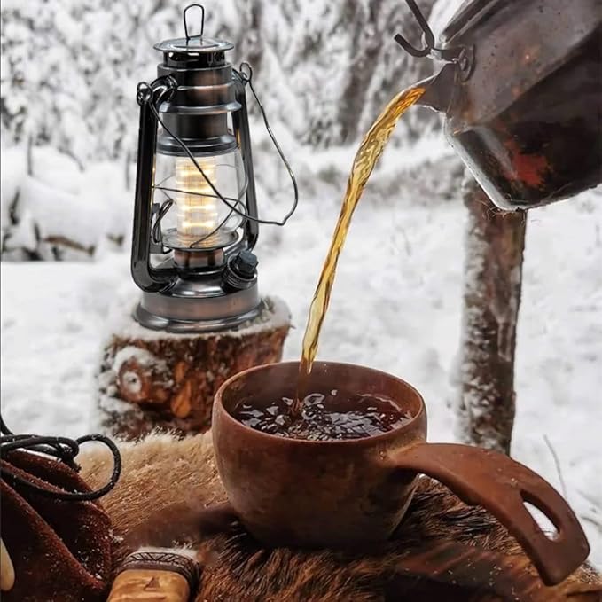 YAKii LED Vintage Lantern Metal Hanging Hurricane Lantern 12 LED Dimmer Switch Warm White Battery Operated Lantern Power Outage Indoor Camping Lighting Outdoor Brooklyn Lantern Decoration(Copper)