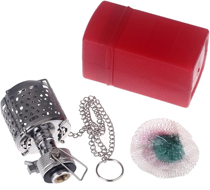 Mini Portable Camping Lantern Gas Light Tent Lamp Torch Hanging Metal Lamp-chimney Butane 80LUX