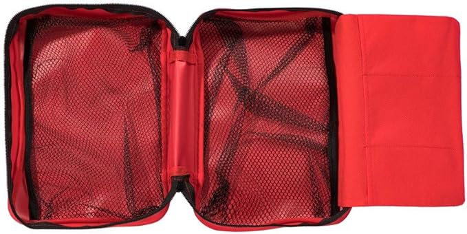 Red First Aid Bag Empty Travel Rescue Pouch First Responder Storage Compact Survival Medicine Bag for Car Home Office Kitchen Sport Outdoors (Red)