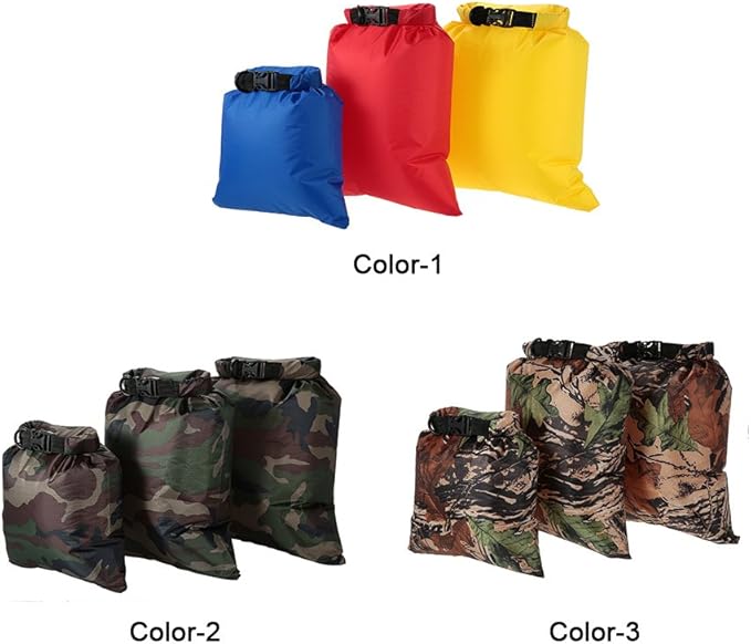 Lixada Waterproof Dry Bags, 3/5/6 Pack Ultimate Dry Sack - 3L+5L+8L Lightweight, Roll Top Outdoor Dry Sacks for Kayaking Camping Hiking Traveling Boating Water Sports