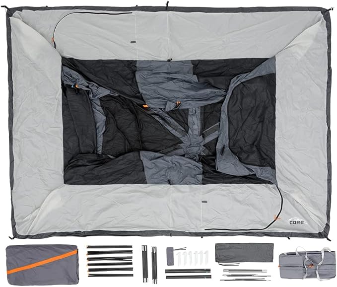 CORE Tent for Family Camping | 10 Person / 11 Person / 12 Person Large Multi Room Cabin Tents for Car Camping & Outdoor Adventures