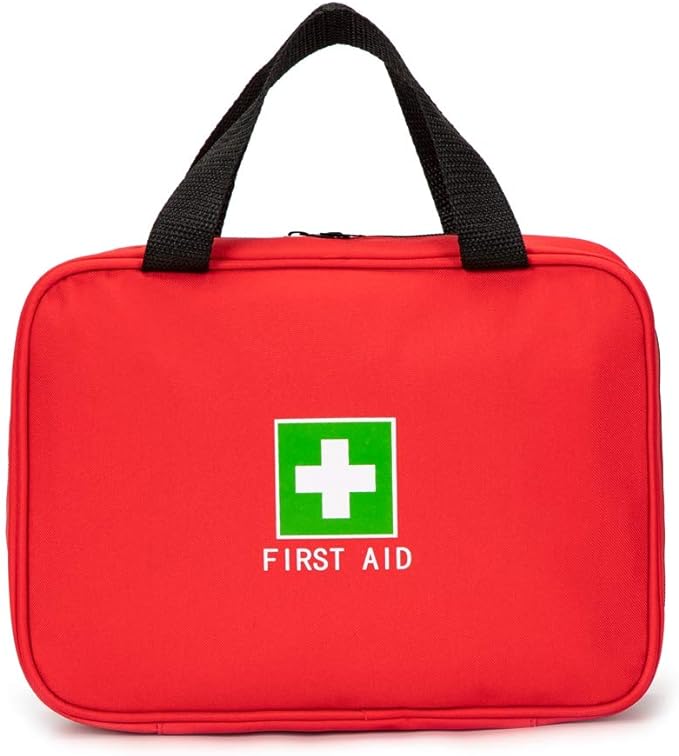 Red First Aid Bag Empty Travel Rescue Pouch First Responder Storage Compact Survival Medicine Bag for Car Home Office Kitchen Sport Outdoors (Red)