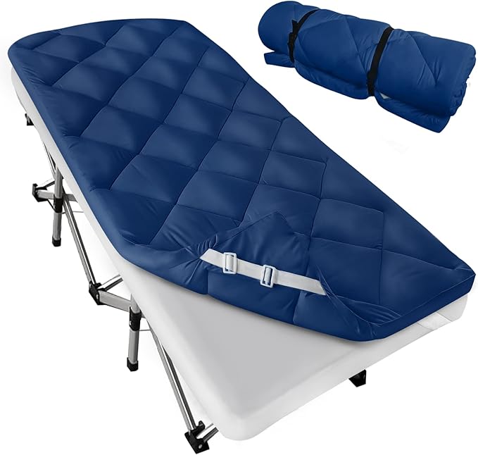 Cot Mattress Pad (Improved Thickness) Quilted Cot Pads for Camping, Sleeping Mattress Topper 30" X 75" for Camp/Rv Bunk/Narrow Twin Beds
