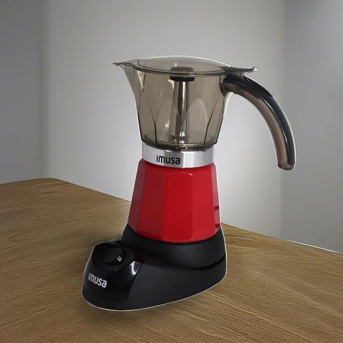 Imusa 6 or 3cup Electric Espresso Maker, Red