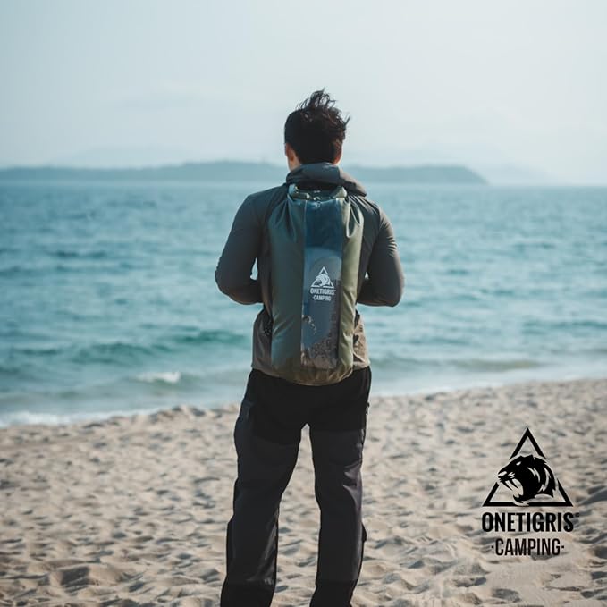 OneTigris Waterproof Backpack, 30L Dry Bag Roll Top Backpack Keeps Gear Dry with Transparent Window, Shoulder Strap for Kayaking, Rafting, Boating, Swimming, Camping, Hiking, Beach, Fishing