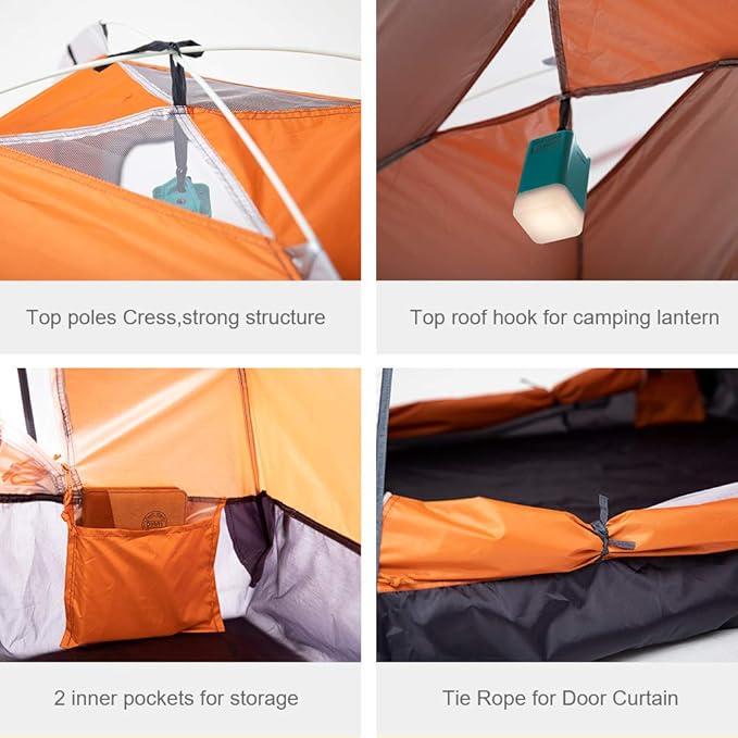 Ubon 2/3 Person Lightweight Instant Pop Up Indoor Outdoor Backyard Tent for Camping Backpacking