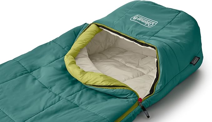 Coleman Big Bay 20°F Sleeping Bag, Adult Mummy Sleep Sack with Headrest