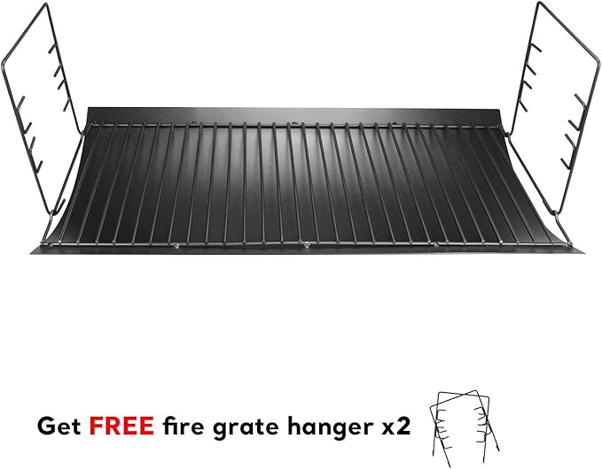 Uniflasy 27 Inches Ash Pan Replacement for Chargriller 1224, 1324, 2121, 2222, 2727, 2828, 2929 Charcoal Grills, Charbroil Replacement Part 17302056 Grill Grates with 2pcs Fire Grate Hanger