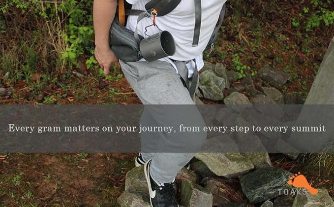 TOAKS Ultralight 450ml Titanium Cup – Camping Mug with Foldable Handles, 48g, Backpacking & Hiking Gear