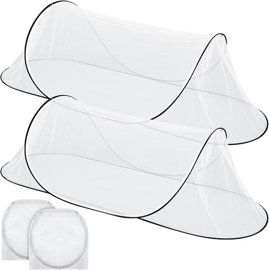 2 Pcs Large Pop up Mosquito Tent Portable Foldable Mosquito Bug Net for Bed Camping Travel Patio Outdoor 78 * 31 * 22 Inch Bug Netting Mesh Tent Canopy for Adults Baby Bedroom