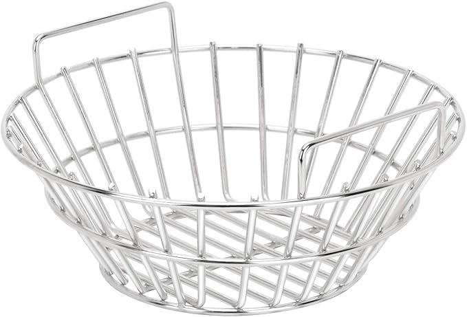 onlyfire Medium Charcoal Ash Basket Fits Big Green Egg, Stainless Steel Charcoal Holder with Handles, Grilling Accessories for Better Airflow