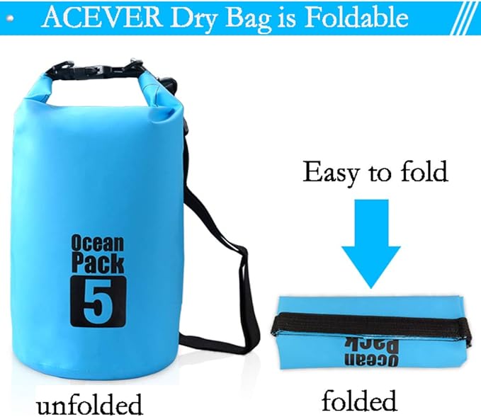 Outdoor Dry Sack/Floating Waterproof Bag 2L/3L/5L/10L/15L/20L/30L for Boating, Kayaking, Hiking, Snowboarding, Camping, Rafting, Fishing and Backpacking (Black, 30L)