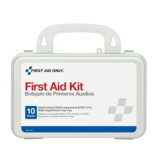 First Aid Only 6060 All-Purpose 10-Person Emergency First Aid Kit for Business, Worksite, Home, and Car, 57 Pieces