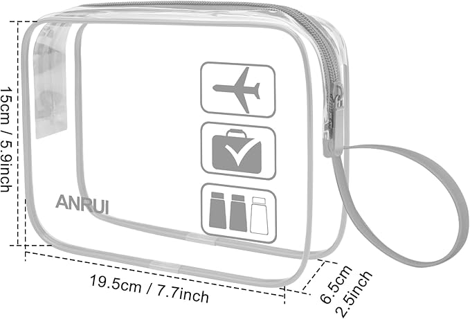 ANRUI Makeup Bags Clear Cosmetic Bag for Women Small Makeup Pouch for Girls/Kids Travel Toiletries Organizer Bags Waterproof Travel Liquids Storage Bags