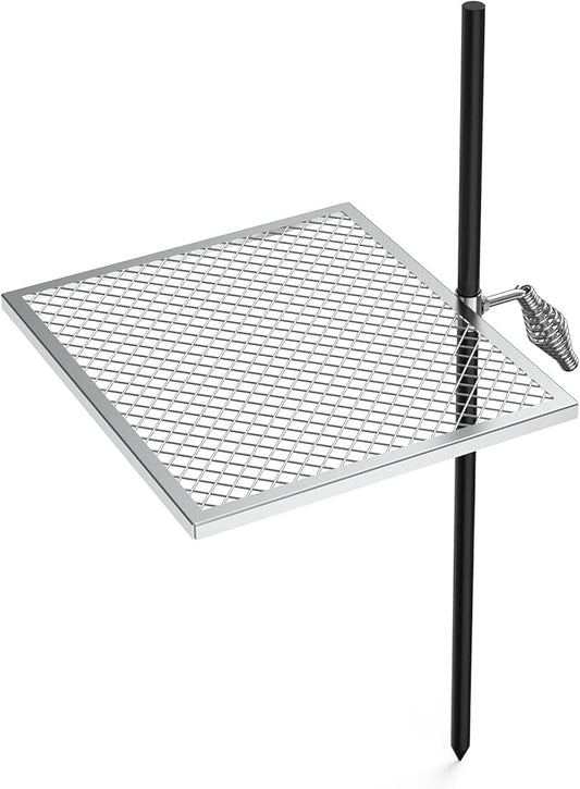 only fire Swivel Campfire Grill Adjustable Open Fire Grill Grate, Mesh Cooking Grate for Fire Pit Grilling, Outdoor Camping, Hiking