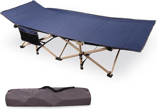 REDCAMP 28" Extra Wide Heavy Duty Camping Cots for Adults, Folding Sturdy Portable Sleeping Cot for Camping or Office Use, Blue