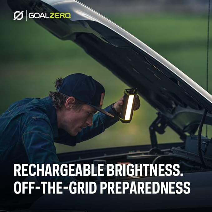 Goal Zero 500 Lumen Torch Light, Multi-Use Weatherproof LED Flashlight and Solar Lantern – Portable Rechargeable Spotlight and Floodlight with Built-In Solar Panel