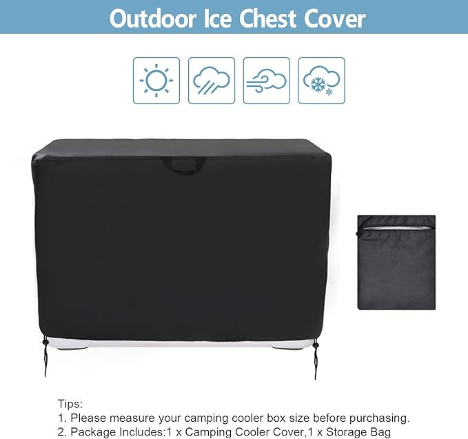 Kingling Cooler Cover, Waterproof Outdoor Rolling Ice Chest Wheeled Camping Cooler Cover