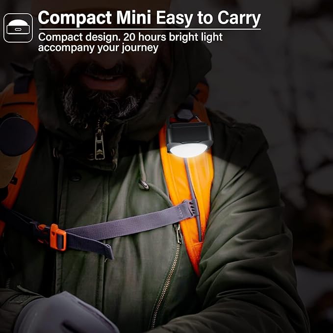 Rechargeable Camping Lights FLY2SKY 3Pcs Black Tent Lights Mini Flashlight Portable LED Camping Lantern Survival Gear Camping Accessories for Hiking Backpacking Fishing Hurricane Emergency Outage