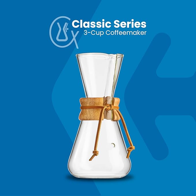 Chemex Pour-Over Glass Coffeemaker - Classic Series - 3-Cup - Exclusive Packaging