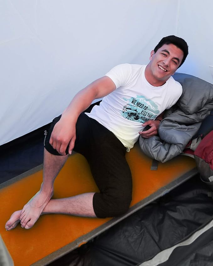 KingCamp Camping Cot, Folding Portable Heavy Duty Ultralight Cots for Adults Camping Tent Hiking Backpacking Mountaineering Travel Indoor Outdoor Indoor Base Camp with Pillow, Support 265 Lbs