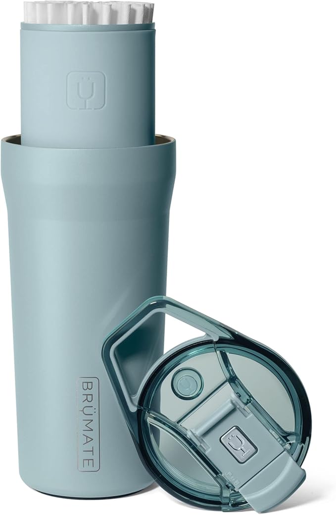 BrüMate Pour Over 20oz Insulated Travel Coffee Mug | 2-in1 Travel Coffee Maker with 100% Leak Proof Lid | Insulated Coffee Tumbler | Travel & Camping | Comes with Filter Dripper (Mist)