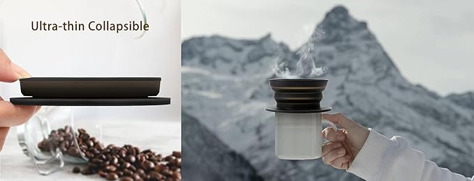3-Packs Paperless Travel Pour Over Coffee Maker, Collapsible Travel Pour Over Coffee Dripper, Camping Coffee Maker with Reusable Filter