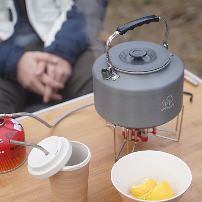 Bulin 1.6L/2.2L Camping Kettle Aluminum Alloy Open Campfire Coffee Tea Pot Fast Heating Outdoor Gear for Boiling Water Ultralight Portable Hiking Picnic Travel