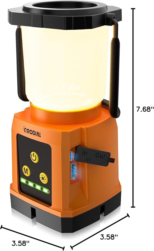 LED Camping Lantern Rechargeable, Camping Essentials 5000mAh Power Bank, Waterproof Camping Tent Light, Lanterns for Power Outages Hurricane Emergency Hiking Outdoor, RGB Mode Light