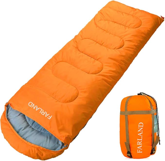 FARLAND Sleeping Bags 30℉ for Adults Teens Kids with Compression Sack Portable and Lightweight for 3-4 Season Camping, Hiking,Waterproof, Backpacking and Outdoors