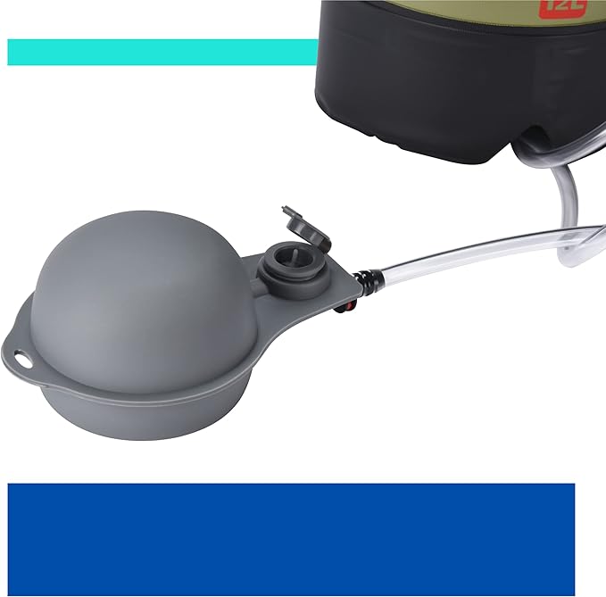 HappyPo Camping Shower - Portable Camping Solar Shower Pump- Shower Bag with Pressure Foot Pump with Temperature Indicator - Camp Water Equipment for Road Travel