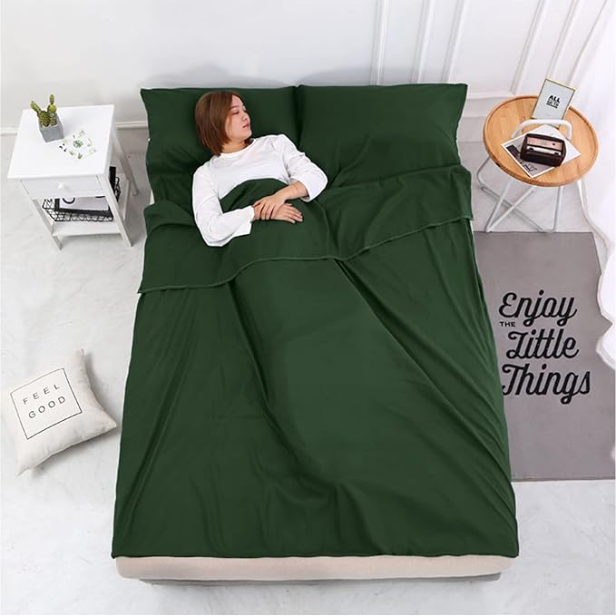 Sleeping Bag Liner, Lightweight Portable, Soft Travel and Camping Sheet, with Compact and Carry Bag, for Travel, Hotel