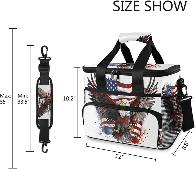 Cooler Bag Insulated Picnic Bag Large Lunch Box Reusable Tote Bag Soft Sided Portable Beach Cooler Grocery Camping