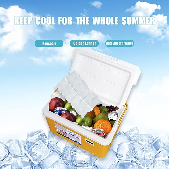 Reusable Dry Ice Packs for Shipping & Storage - Long Lasting Cold Packs for Lunch Box & Coolers - Ideal for Frozen Food & Drinks